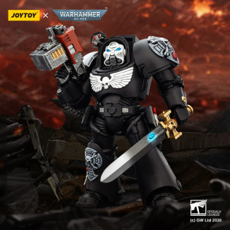 JoyToy Space Marines - Guardia Cuervo - Terminator 1 con Power Sword y Storm Bolter 1/18 - Warhammer 40k