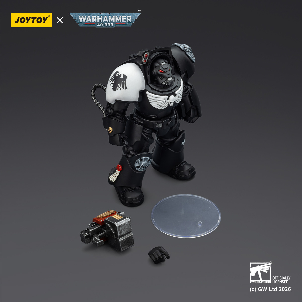 JoyToy Space Marines - Guardia Cuervo - Terminator 2 con Puño de Poder y Storm Bolter 1/18 - Warhammer 40k