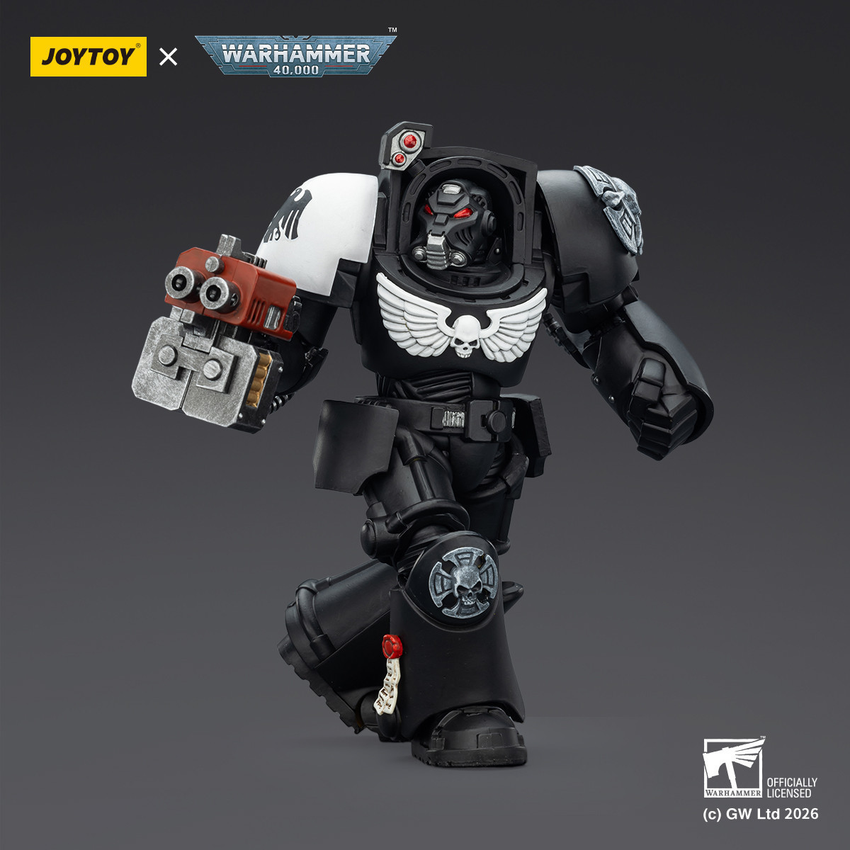 JoyToy Space Marines - Guardia Cuervo - Terminator 2 con Puño de Poder y Storm Bolter 1/18 - Warhammer 40k