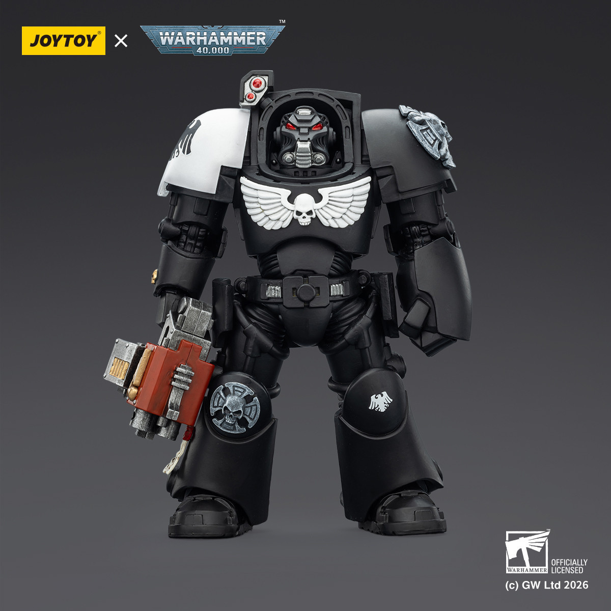 JoyToy Space Marines - Guardia Cuervo - Terminator 2 con Puño de Poder y Storm Bolter 1/18 - Warhammer 40k
