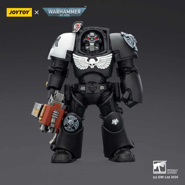 JoyToy Space Marines - Guardia Cuervo - Terminator 2 con Puño de Poder y Storm Bolter 1/18 - Warhammer 40k