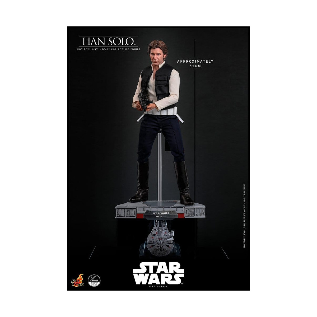 Hot Toys Star Wars Episodio IV - Han Solo Película Cuarto de Escala Figura Coleccionable
