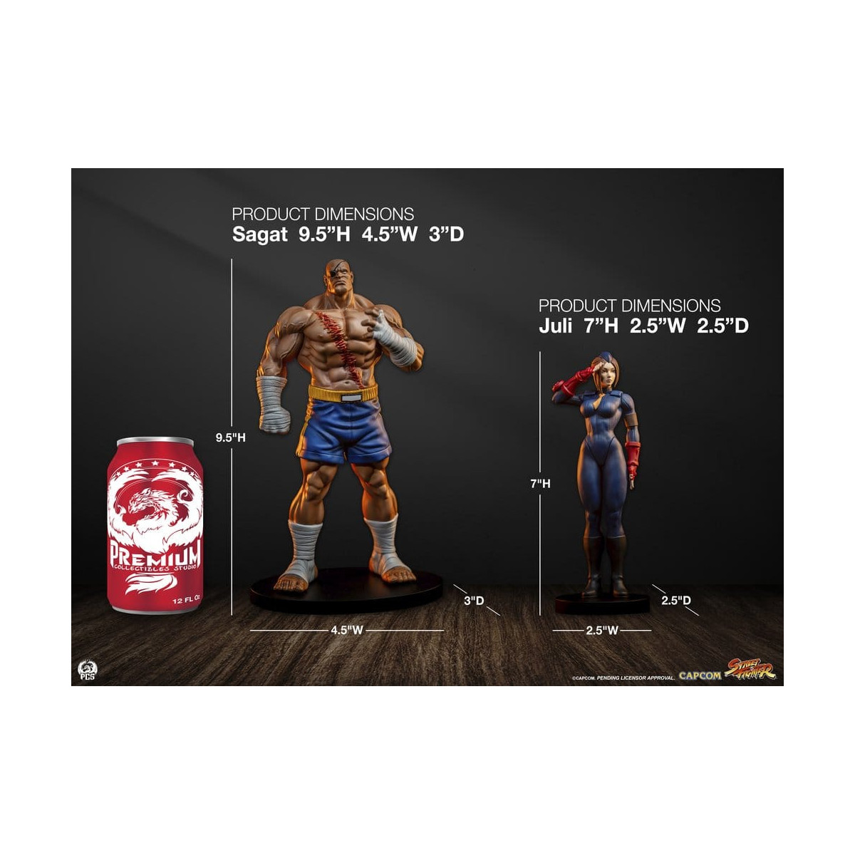 PCS - Street Fighter: Street Jam - Sagat & Juli Juego de estatuas a escala 1:10