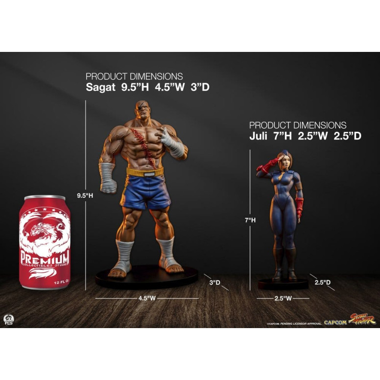 PCS - Street Fighter: Street Jam - Sagat & Juli Juego de estatuas a escala 1:10