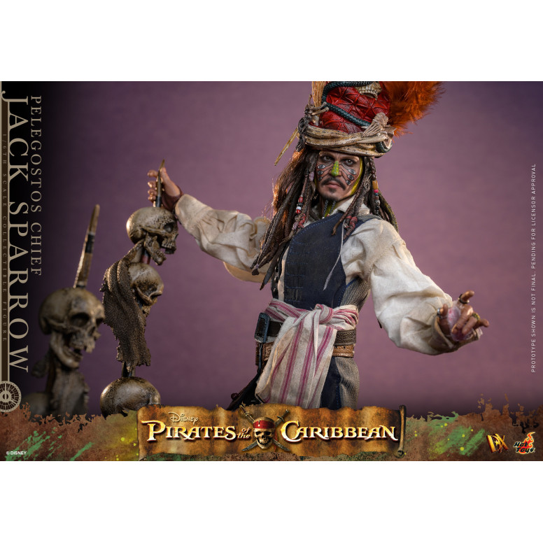 Hot Toys Piratas del Caribe - Pelegostos Jefe Jack Sparrow MMS 1/6 - El Cofre del Hombre Muerto