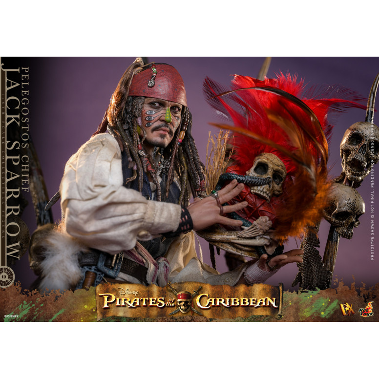 Hot Toys Piratas del Caribe - Pelegostos Jefe Jack Sparrow MMS 1/6 - El Cofre del Hombre Muerto