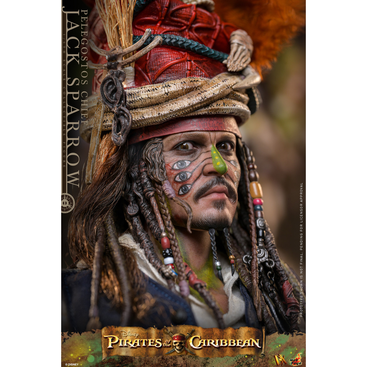 Hot Toys Piratas del Caribe - Pelegostos Jefe Jack Sparrow MMS 1/6 - El Cofre del Hombre Muerto