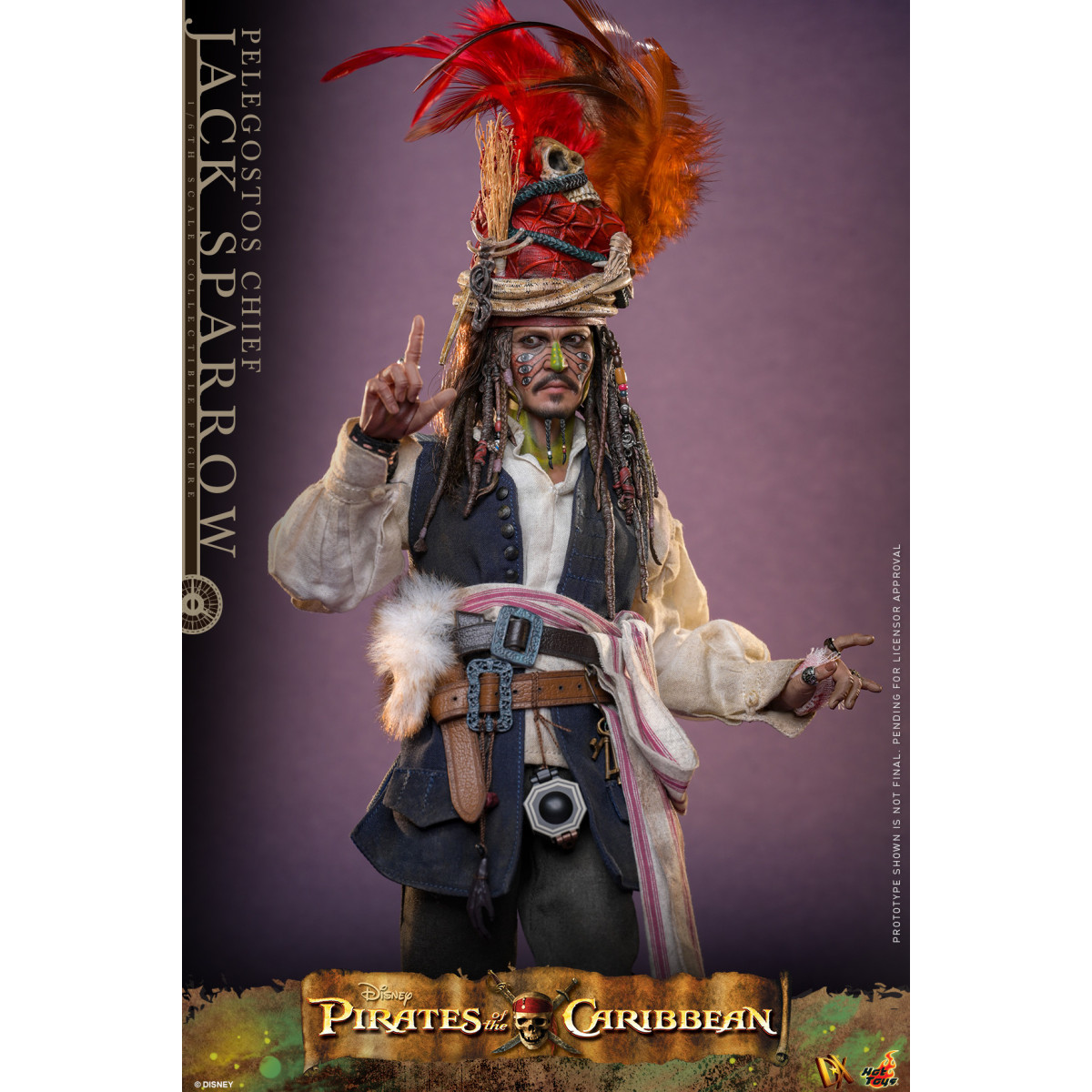 Hot Toys Piratas del Caribe - Pelegostos Jefe Jack Sparrow MMS 1/6 - El Cofre del Hombre Muerto