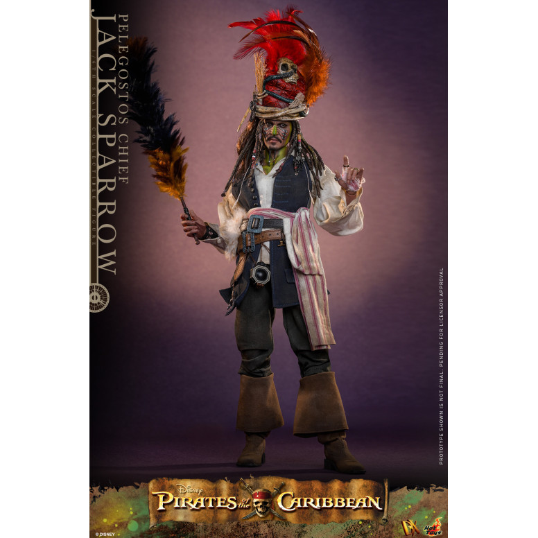 Hot Toys Piratas del Caribe - Pelegostos Jefe Jack Sparrow MMS 1/6 - El Cofre del Hombre Muerto