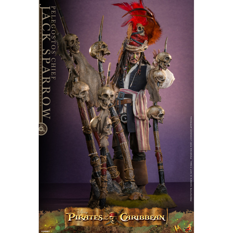 Hot Toys Piratas del Caribe - Pelegostos Jefe Jack Sparrow MMS 1/6 - El Cofre del Hombre Muerto