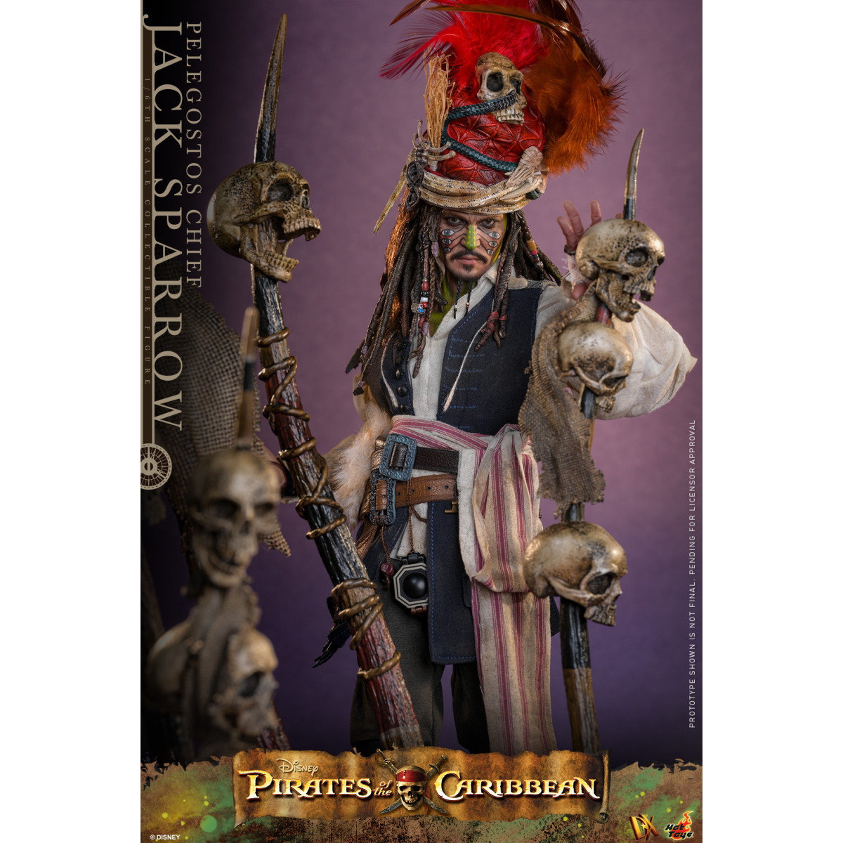 Hot Toys Piratas del Caribe - Pelegostos Jefe Jack Sparrow MMS 1/6 - El Cofre del Hombre Muerto