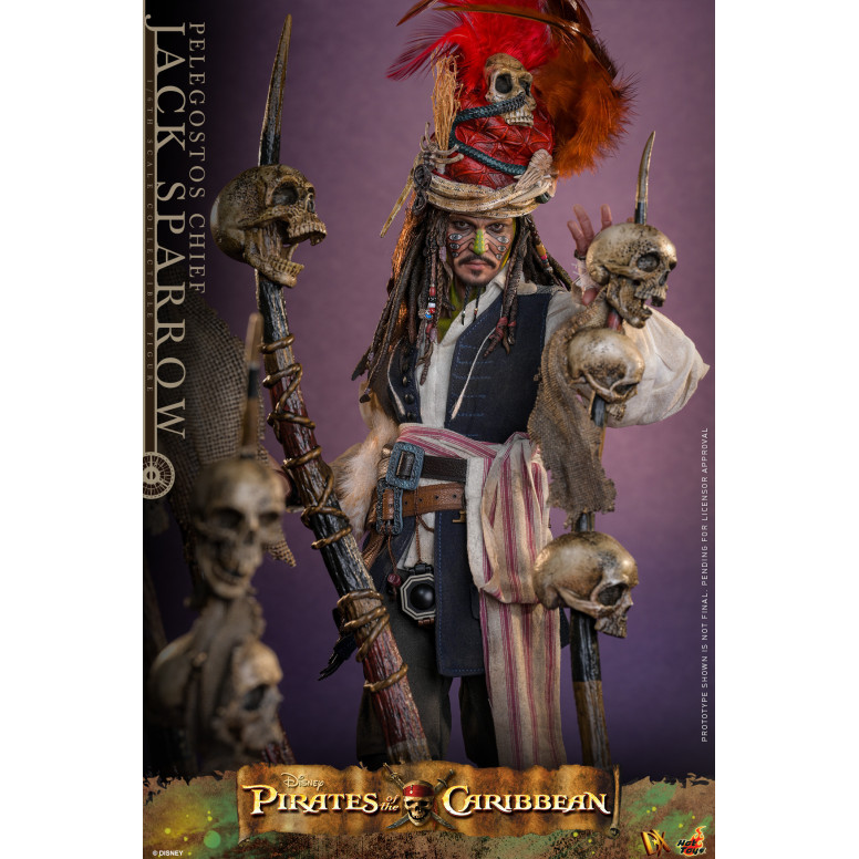 Hot Toys Piratas del Caribe - Pelegostos Jefe Jack Sparrow MMS 1/6 - El Cofre del Hombre Muerto