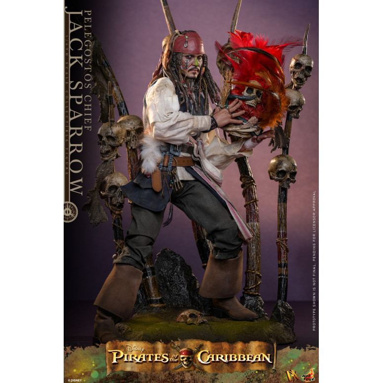 Hot Toys Piratas del Caribe - Pelegostos Jefe Jack Sparrow MMS 1/6 - El Cofre del Hombre Muerto