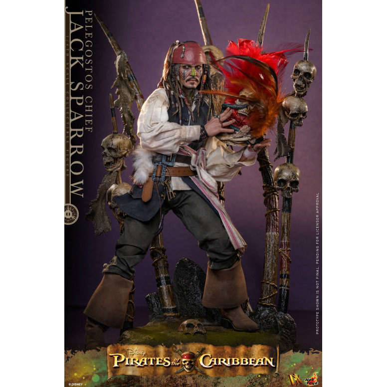 Hot Toys Piratas del Caribe - Pelegostos Jefe Jack Sparrow MMS 1/6 - El Cofre del Hombre Muerto