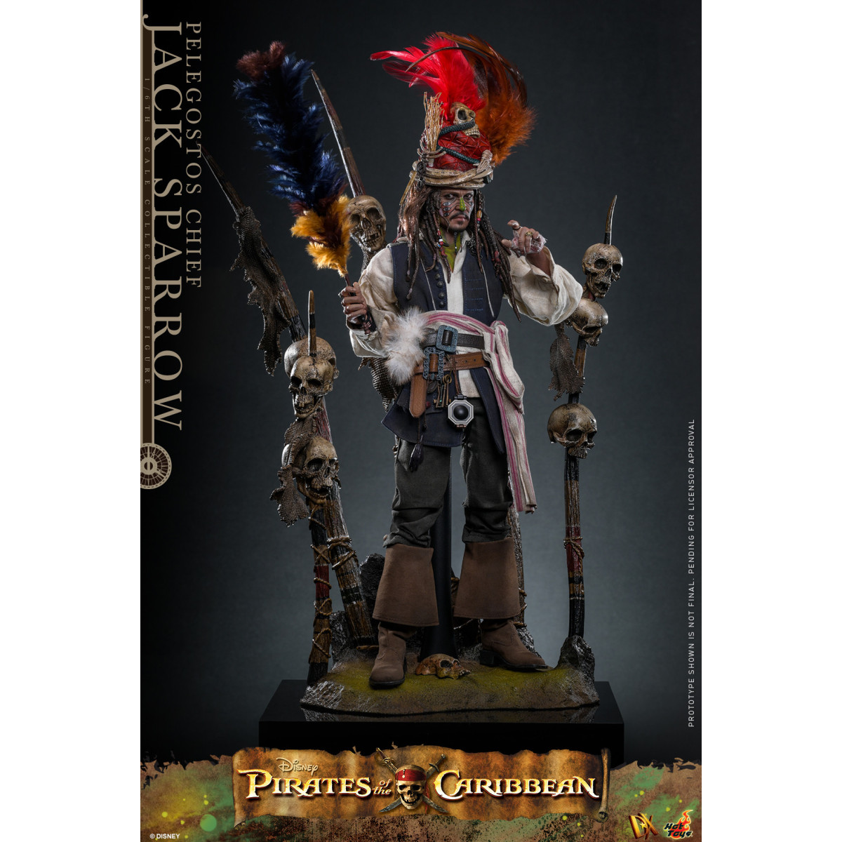 Hot Toys Piratas del Caribe - Pelegostos Jefe Jack Sparrow MMS 1/6 - El Cofre del Hombre Muerto