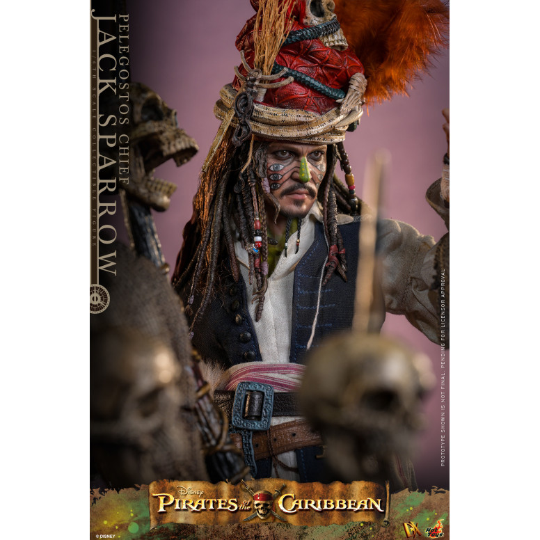 Hot Toys Piratas del Caribe - Pelegostos Jefe Jack Sparrow MMS 1/6 - El Cofre del Hombre Muerto