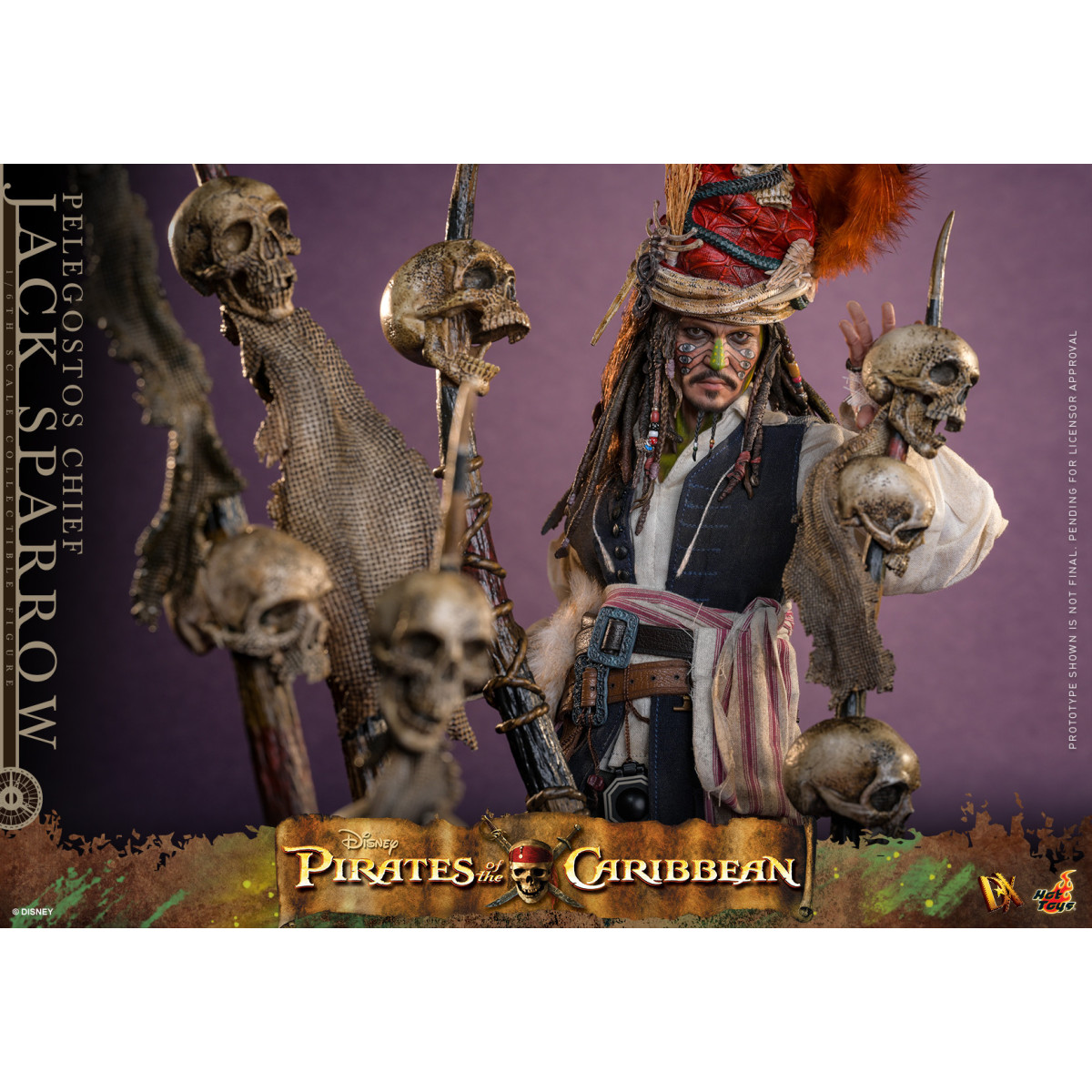 Hot Toys Piratas del Caribe - Pelegostos Jefe Jack Sparrow MMS 1/6 - El Cofre del Hombre Muerto