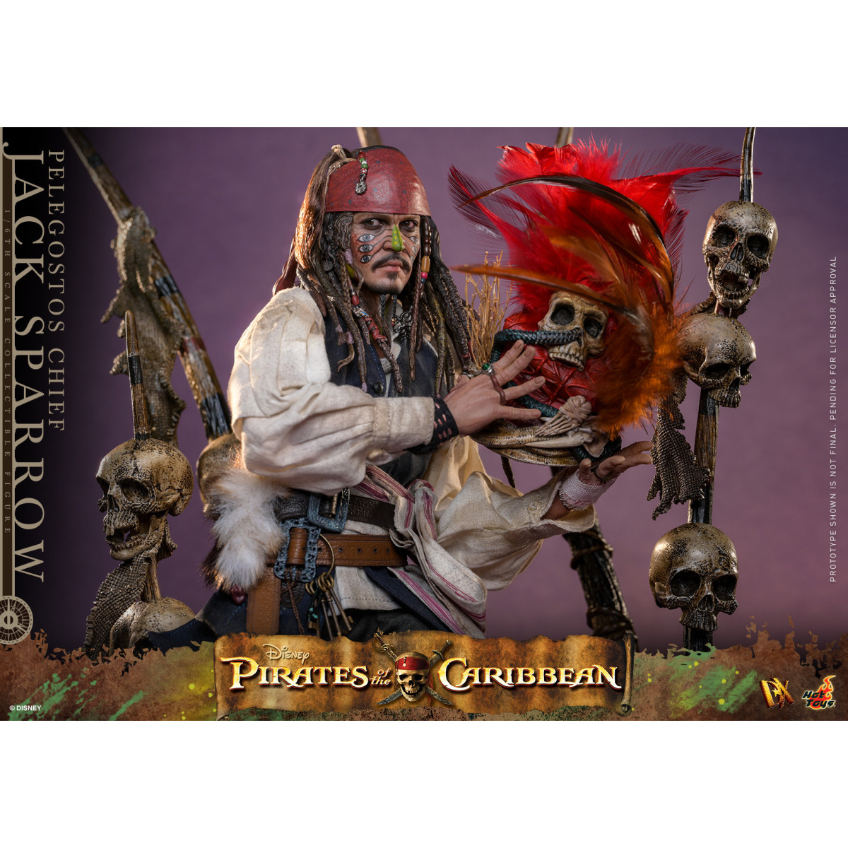 Hot Toys Piratas del Caribe - Pelegostos Jefe Jack Sparrow MMS 1/6 - El Cofre del Hombre Muerto