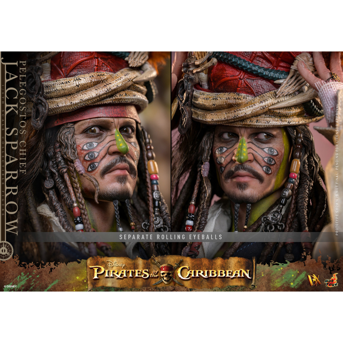 Hot Toys Piratas del Caribe - Pelegostos Jefe Jack Sparrow MMS 1/6 - El Cofre del Hombre Muerto