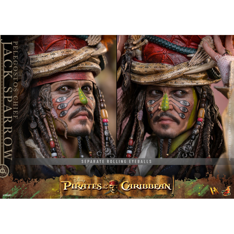 Hot Toys Piratas del Caribe - Pelegostos Jefe Jack Sparrow MMS 1/6 - El Cofre del Hombre Muerto
