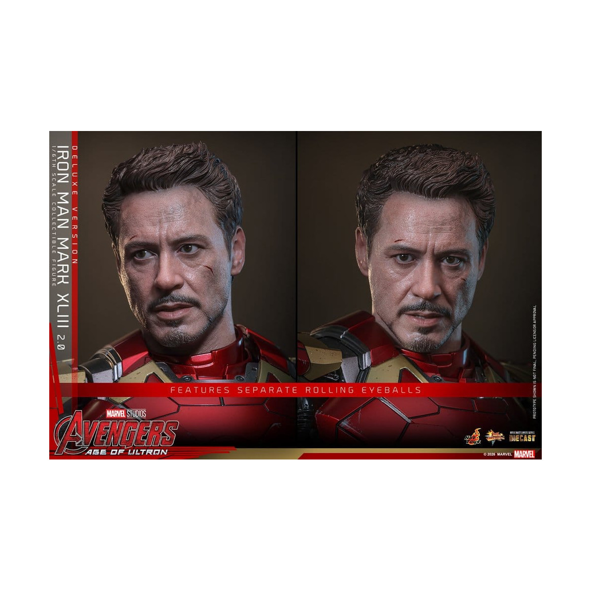 Hot Toys Iron Man Avengers 2 Age of Ultron - Iron Man Mark XLIII (2.0) Deluxe Version Die Cast MMS 1/6