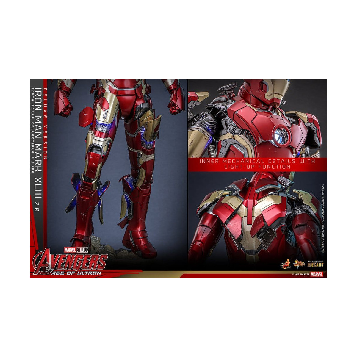 Hot Toys Iron Man Avengers 2 Age of Ultron - Iron Man Mark XLIII (2.0) Deluxe Version Die Cast MMS 1/6