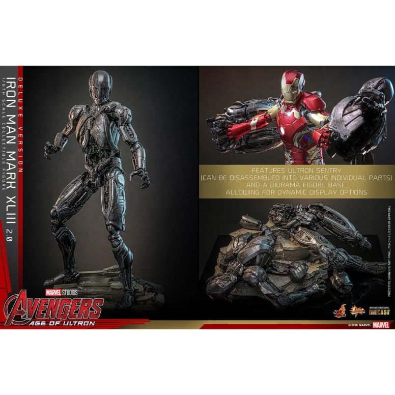 Hot Toys Iron Man Avengers 2 Age of Ultron - Iron Man Mark XLIII (2.0) Deluxe Version Die Cast MMS 1/6