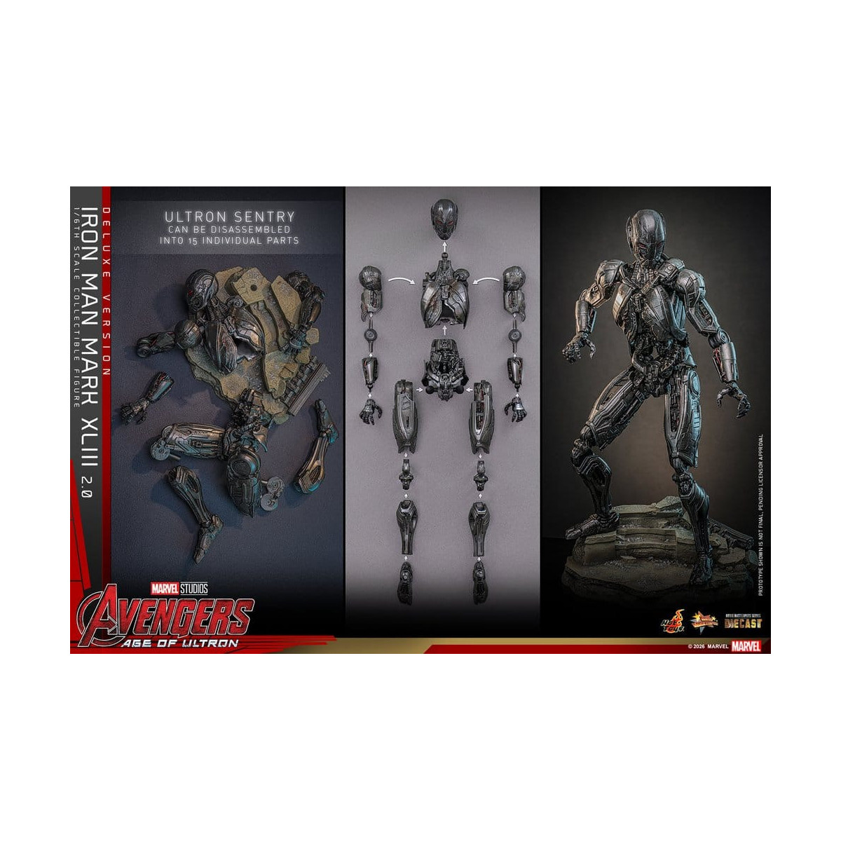 Hot Toys Iron Man Avengers 2 Age of Ultron - Iron Man Mark XLIII (2.0) Deluxe Version Die Cast MMS 1/6