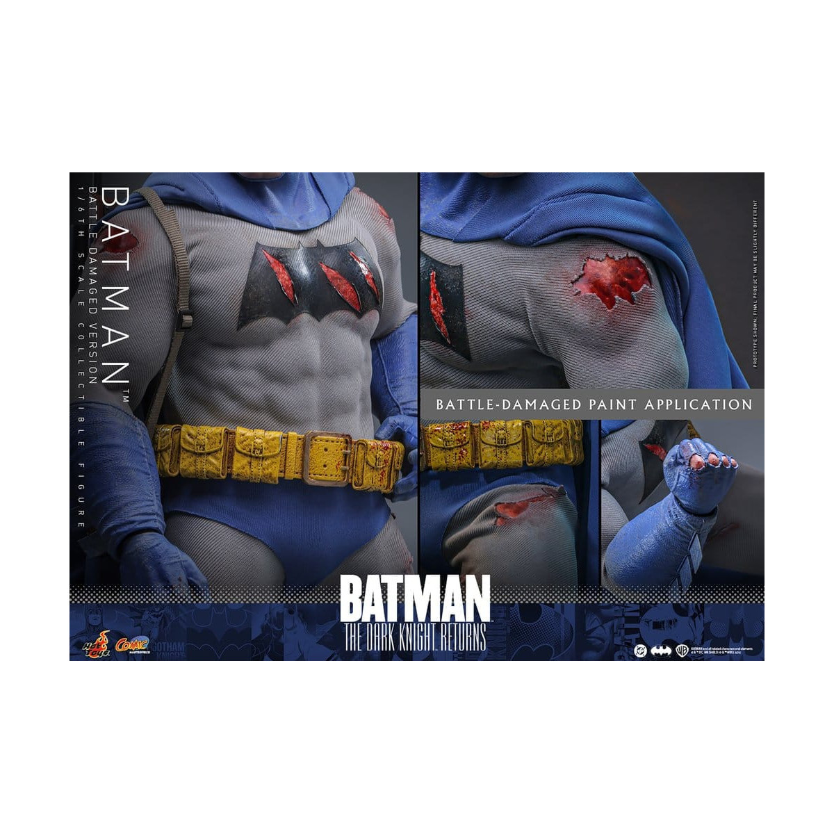 Hot Toys - BATMAN - Batman: El Caballero Oscuro Regresa (Battle Damaged Version) Comic Masterpiece 1/6
