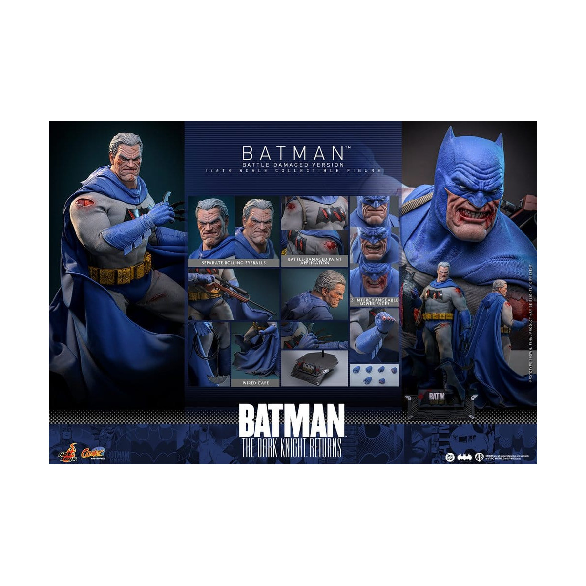 Hot Toys - BATMAN - Batman: El Caballero Oscuro Regresa (Battle Damaged Version) Comic Masterpiece 1/6