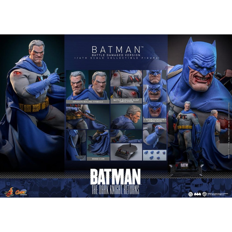 Hot Toys - BATMAN - Batman: El Caballero Oscuro Regresa (Battle Damaged Version) Comic Masterpiece 1/6