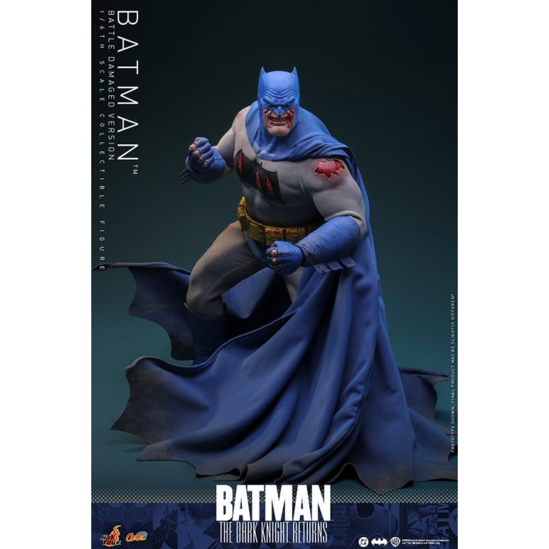 Hot Toys - BATMAN - Batman: El Caballero Oscuro Regresa (Battle Damaged Version) Comic Masterpiece 1/6