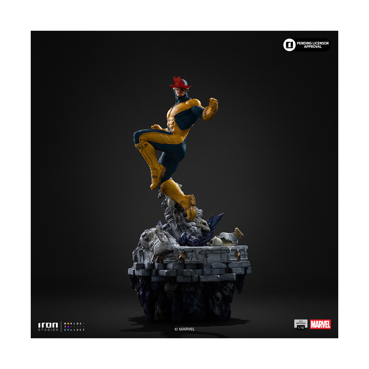 Iron Studios Marvel - Cíclope Deluxe Art Escala 1/10 - Guantelete del Infinito Diorama