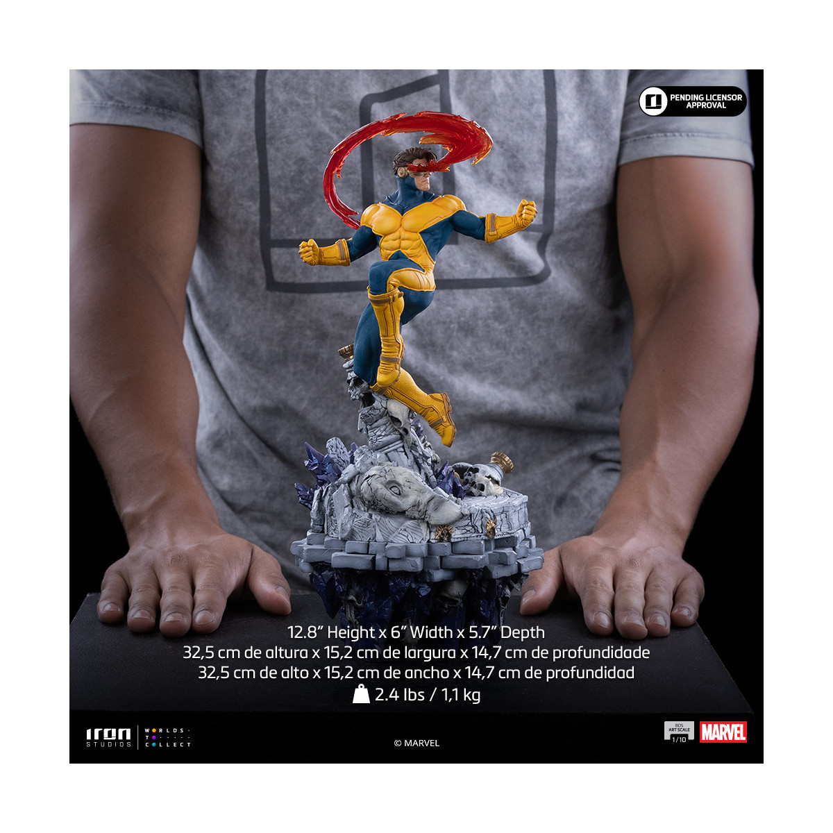 Iron Studios Marvel - Cíclope Deluxe Art Escala 1/10 - Guantelete del Infinito Diorama