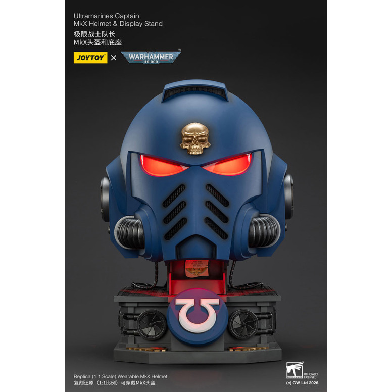 JoyToy - Ultramarines Capitán MkX Casco y Expositor 1/1