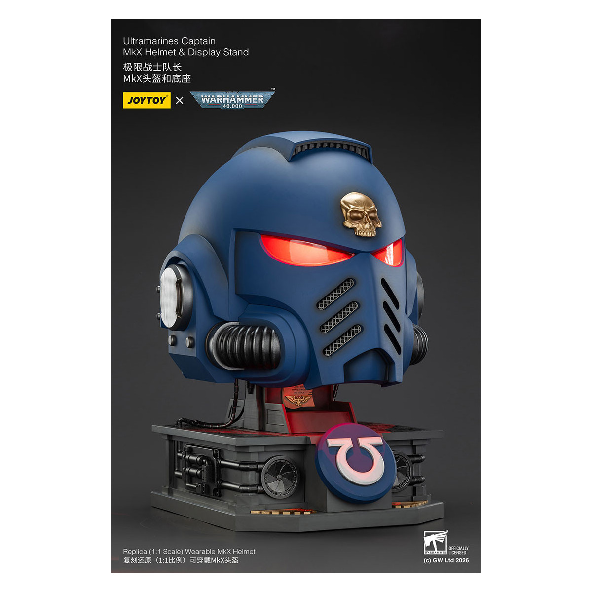 JoyToy - Ultramarines Capitán MkX Casco y Expositor 1/1