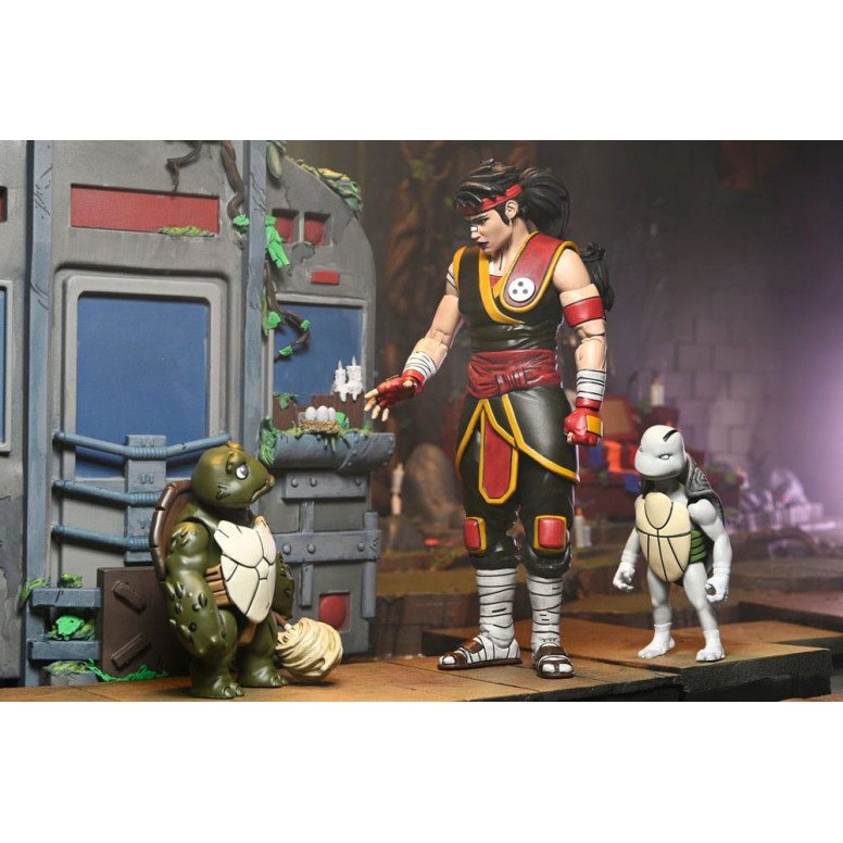 NECA - IDW Comics - Ultimate Casey Marie con Bebé Odyn y Uno - El Último Ronin: Años Perdidos- TMNT