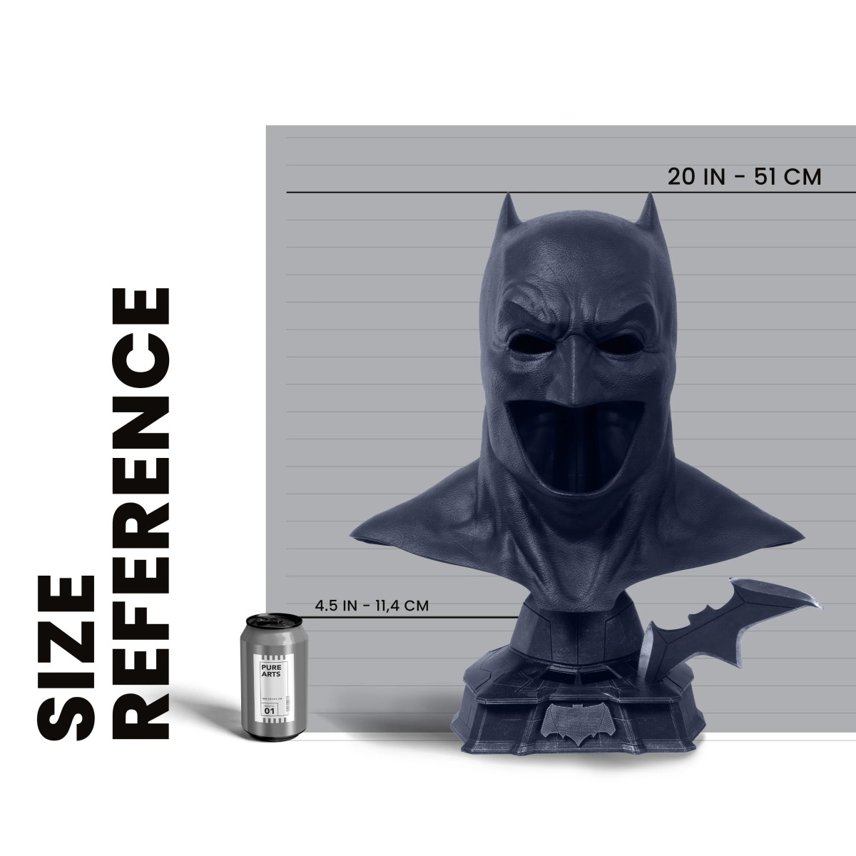 Pure Arts - Justice League batman v Superman El Amanecer de la Justicia - Réplica de la Capucha de Batman 1/1