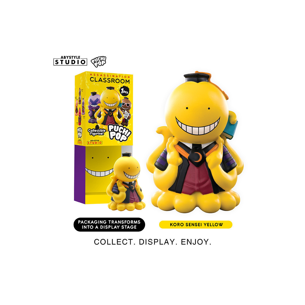 ABYstyle - Assassination Classroom - set de 8 figuras de Vinilo Suave Puchipop Koro-sensei