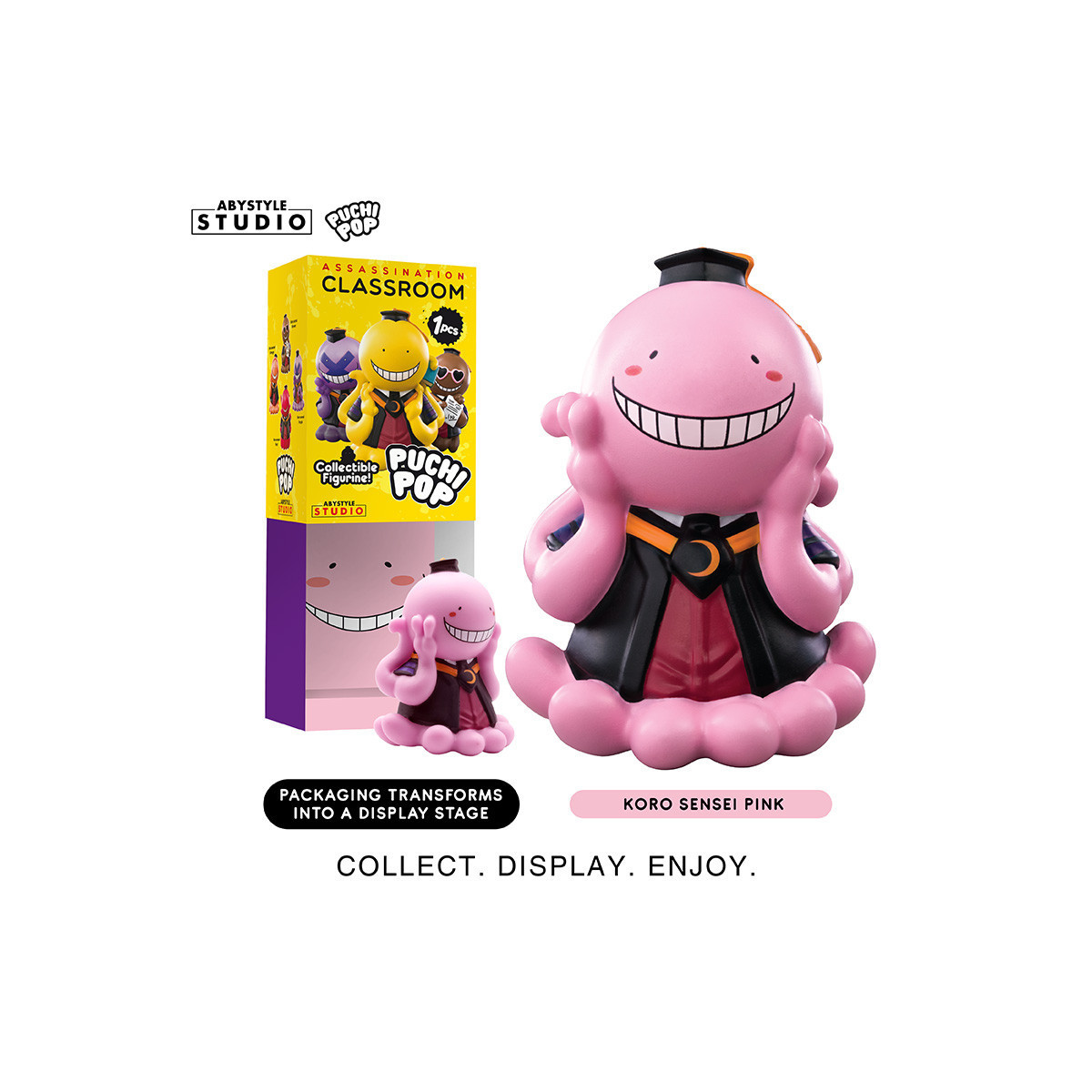ABYstyle - Assassination Classroom - set de 8 figuras de Vinilo Suave Puchipop Koro-sensei