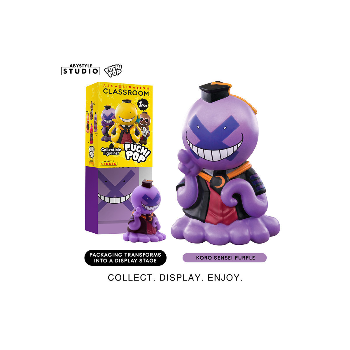 ABYstyle - Assassination Classroom - set de 8 figuras de Vinilo Suave Puchipop Koro-sensei