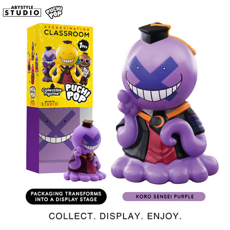 ABYstyle - Assassination Classroom - set de 8 figuras de Vinilo Suave Puchipop Koro-sensei