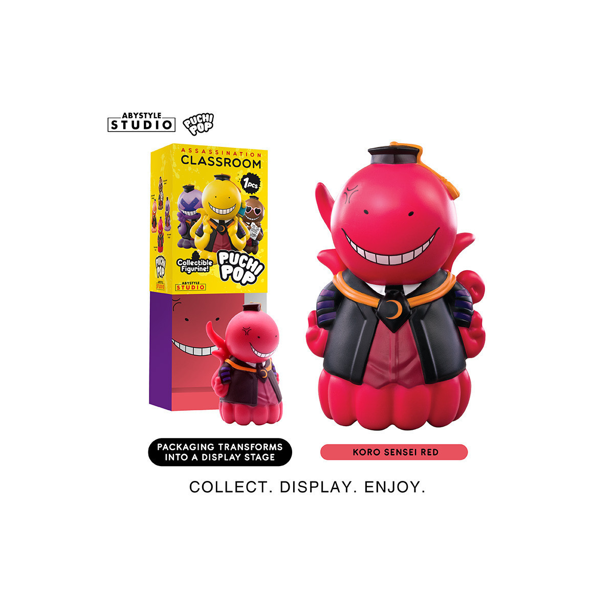 ABYstyle - Assassination Classroom - set de 8 figuras de Vinilo Suave Puchipop Koro-sensei