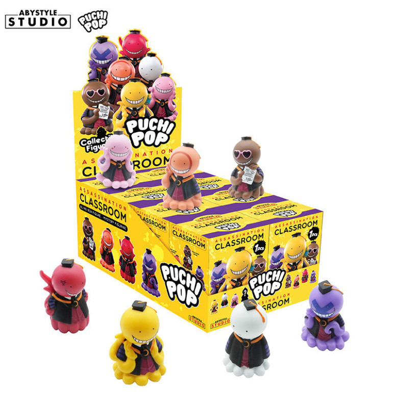ABYstyle - Assassination Classroom - set de 8 figuras de Vinilo Suave Puchipop Koro-sensei