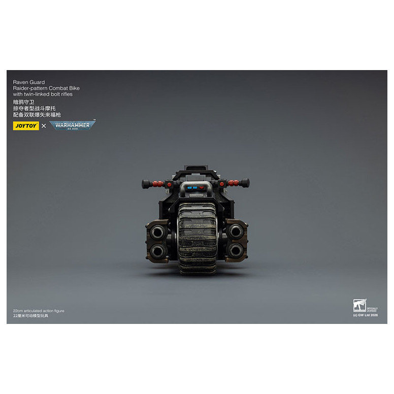 JoyToy Space Marines - Raven Guard Raider-moto de combate con rifles de doble cerrojo 1/18 - Warhammer 40K