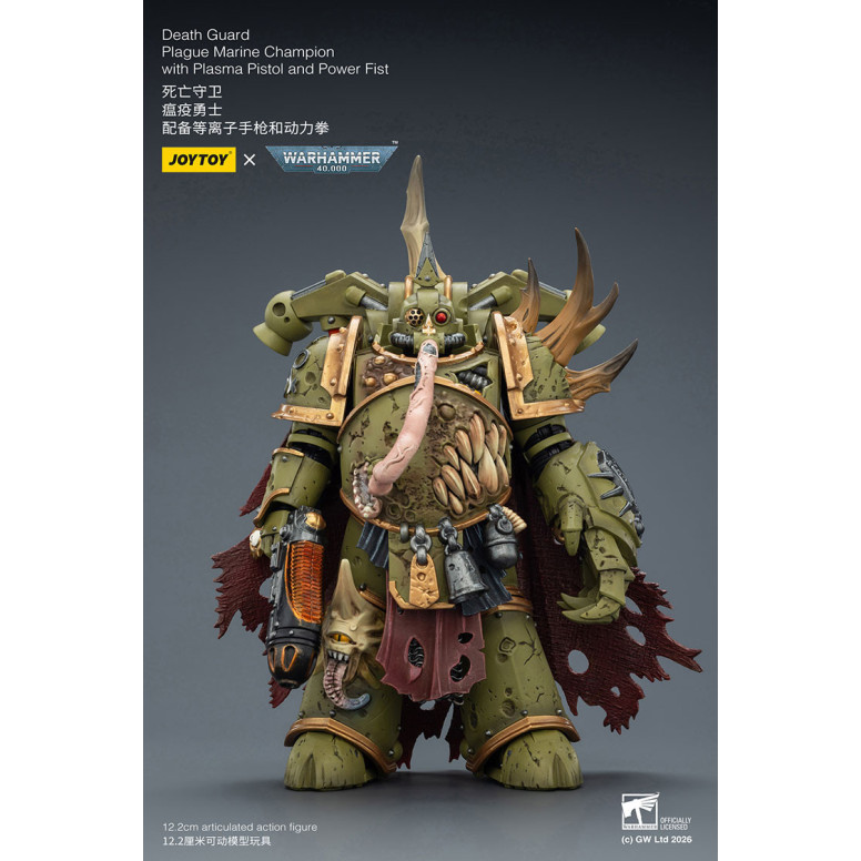 Joytoy - Guardia de la Muerte - Campeón de los Marines de Plaga con Pistola de Plasma y Puño de Poder 1/18 - Warhammer 40k