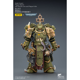 Joytoy - Guardia de la Muerte - Marine de Plaga con hacha Bubotic y Cuchillo de Plaga 1/18 - Warhammer 40k