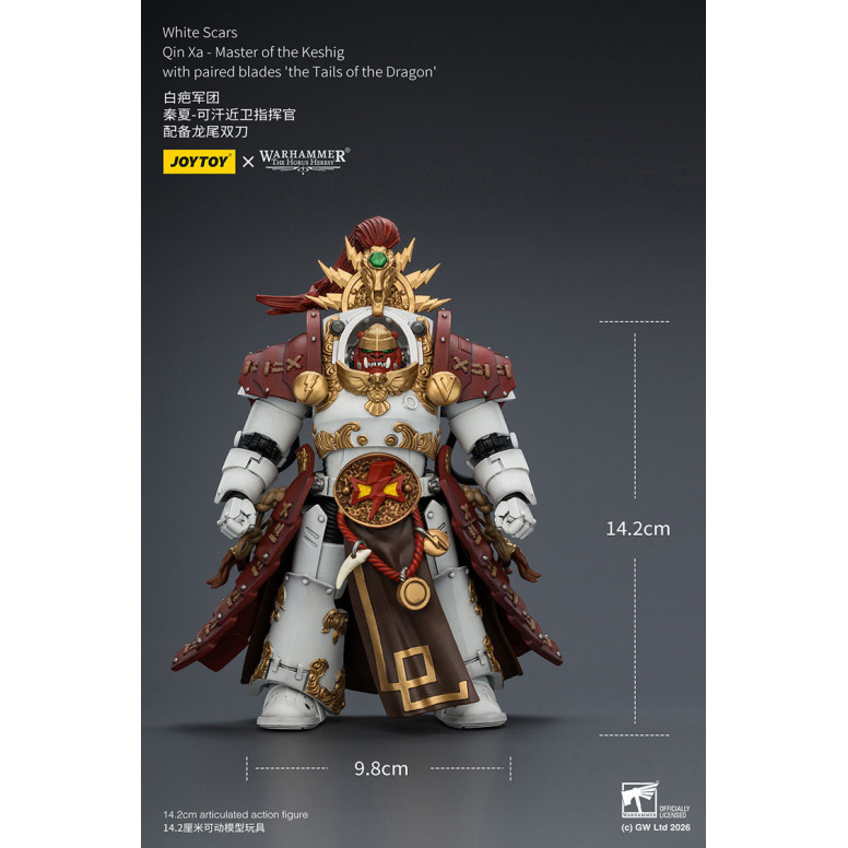JoyToy Space Marines - Cicatrices Blancas - Qin Xa-Maestro del Keshig con espadas emparejadas "theTails of the Dragon" 1/18