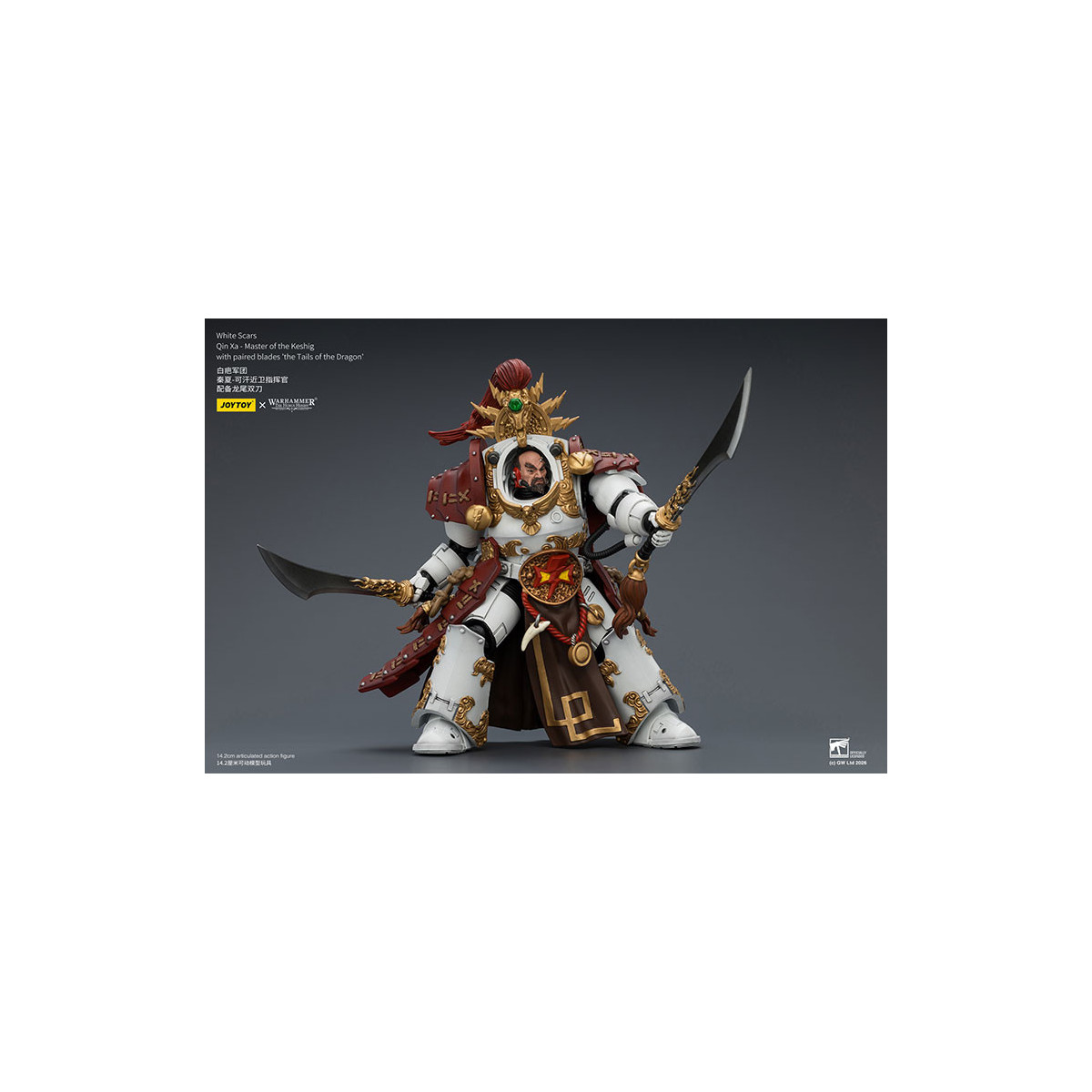 JoyToy Space Marines - Cicatrices Blancas - Qin Xa-Maestro del Keshig con espadas emparejadas "theTails of the Dragon" 1/18