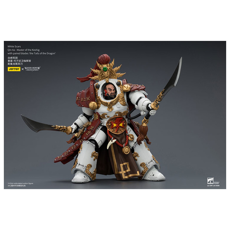 JoyToy Space Marines - Cicatrices Blancas - Qin Xa-Maestro del Keshig con espadas emparejadas "theTails of the Dragon" 1/18
